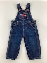 Vintage OshKosh B&#39;gosh Sz 9 mo Overalls Denim Baby Girls Hearts Osh Kosh Girl - £29.76 GBP