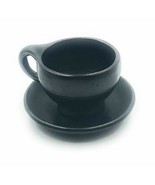 SET 6 PCS Chocolate or Coffee Cup Mug Handmade 9 Oz Serving Bowl Black Clay - £94.84 GBP