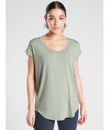 Athleta Sage Oversized T Shirt Soft Low High Hem Stretch Blouse Top, Siz... - $436.54 MXN