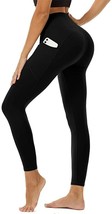 Leggings for Women Workout Yoga Pants with Pockets High Waist Tummy (Size:L) - £14.66 GBP