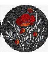 Poppy Bloom Latch Hook Kit - Round Cushion Tapestry for Adults | DIY Cro... - £47.27 GBP