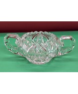 Vintage Cut Glass 6&quot; Handle To Handle 2&quot; Tall  Diamond Pattern Sugar Bowl - $17.64 CAD