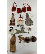Vintage Christmas tree ornament lot Of 11 Assorted Items - $27.71 CAD