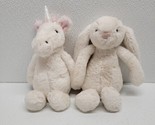 Jellycat Bashful White Unicorn &amp; White Bunny Rabbit 7&quot; Plush - $19.70