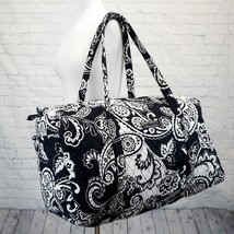 ❤️ Vera Bradley Midnight Paisley Large 21" Travel Duffel Black White - $48.99