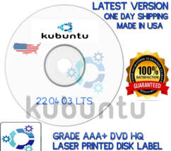 Kubuntu 22.04.03 LTS DVD Same Day Shipping &quot;Make Old 64-Bit Computers FA... - £6.33 GBP
