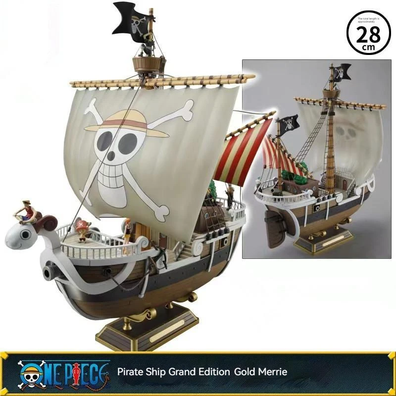 One Piece Luffy Ace Golden Merry Model Thousand Sunny Going Merry Boat Ship - £38.52 GBP