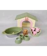 Fisher-Price Loving Family Dollhouse Pet Dog house Bed Cat Bathtub Lot- ... - $24.70