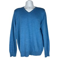 Apt. 9 Men&#39;s V-Neck Merino Blend Sweater Size L Blue - £18.20 GBP