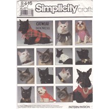 UNCUT Vintage Sewing PATTERN Simplicity Crafts 8416, Catwear Dogwear Pet Clothes - $17.42