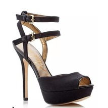 Sam Edelman 8.5 Nadine Heels Black Glitz Open Toe Platform Shoes Stiletto . - €43,42 EUR