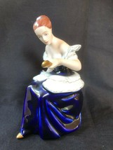 Antico Porcellana Royal Dux Figurina. Lady Con Specchio. Diversi Segni - £85.75 GBP