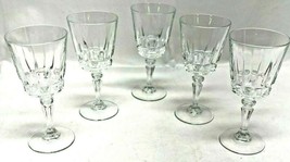 Vintage Cut Glass Cocktail / Wine Drinking Glassware Set of 5 - £15.73 GBP