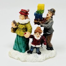 Vintage Xmas Holiday Figurine Village Family w/ Christmas Presents 2.25&quot;... - £10.14 GBP