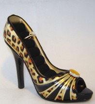 Leopard Print Shoe Ring Holder 4.5" High Display  Stiletto Jewelry Woman Velvet image 2