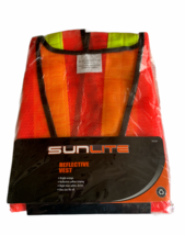 Sunlite Reflective Vest Bright Orange One Size Fits All Night Time Safety NEW - £9.55 GBP