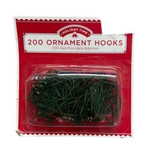 Holiday Time 200 Green Wire Christmas Holiday Ornament Hooks - £8.68 GBP