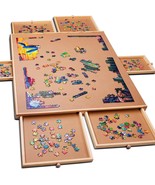 1500 Piece Wooden Jigsaw Puzzle Table; 6 Drawers, Puzzle Board | 27” X 35” - £51.63 GBP