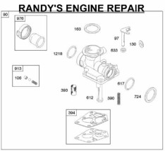 OEM New Briggs &amp; Stratton, Sears 495770 = 795083 Carburetor Gasket &amp; Diaphragm  - £7.98 GBP