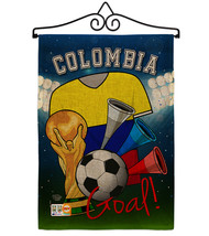 World Cup Colombia Soccer Burlap - Impressions Decorative Metal Wall Hanger Gard - £26.86 GBP