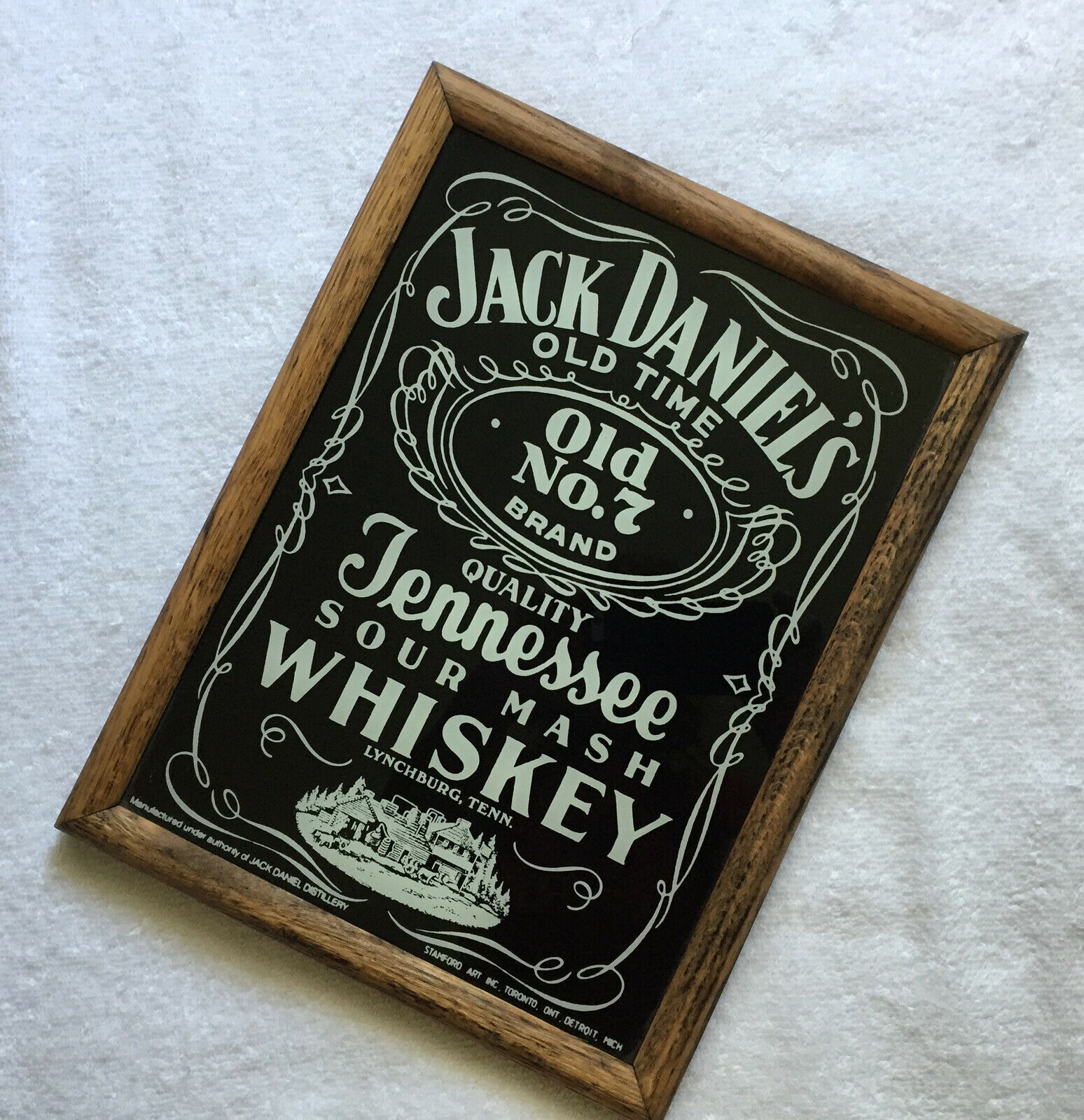 Jack Daniels Old No 7 Brand Framed Glass Sign 10" by 13" Tennessee Whiskey - $34.60