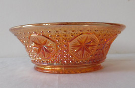 Vintage Imperial Glass Iridescent Carnival Star Medallion 7 1/2 &quot; Serving Bowl - £15.84 GBP