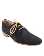 Handcraft Dark Blue Color Men Suede Leather Derby Formal Shoes For Dressing - £111.90 GBP