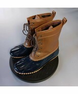 Sporto Ariel Duck Boot Womens 9M Navy Blue And Brown Waterproof Rain Mud... - $454.67 MXN
