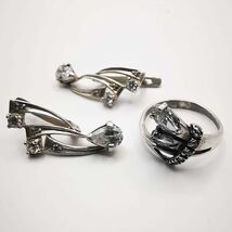Vintage Women's Set, Earrings,Ring,925 Sterling Silver,Jewelry,Zirconia ... - $59.00