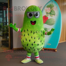 Lime Green Watermelon mascot costume character dressed with a Board Shorts and F - £1,038.51 GBP