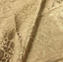 Banarasi Brocade Beige And Gold Fabric, Wedding, Abaya Brocade Fabric - NF890 - £5.96 GBP+