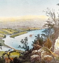 An item in the Art category: Connecticut Valley Mount Tom 1974 Lithograph Of Victorian Era Engraving DWW8A