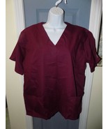 Butter-soft Wine Short Sleeve Scrub Shirt Size M Women&#39;s NWOT - £14.35 GBP