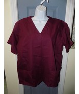 Butter-soft Wine Short Sleeve Scrub Shirt Size M Women&#39;s NWOT - £17.75 GBP