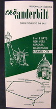  1959 The Vanderbilt Circle Tours of the East Travel Brochure - $3.47
