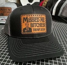 Trump Bulletproof Missed me Bitch*es Black/Black Leather Badge Hat OC771 Mesh - £20.79 GBP