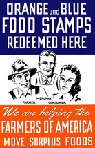Orange &amp; Blue Food Stamps - World War II - Propaganda Poster - $32.99