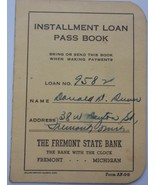 Vintage The Fremont State Bank Installment Loan Pass Book Fremont MI 1956 - $2.73 CAD