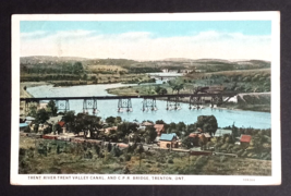 Trent River Valley Canal CPR Bridge Trenton Ontario Curt Teich Postcard c1920s - $9.99