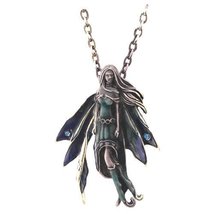 Jessica Galbreth&#39;s &#39;Sapphire Fairy&#39; Pewter Pendant with 23 Inch Link Chain Neckl - £27.09 GBP