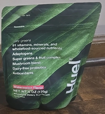 Huel Daily Greens Superblend Powder 20 Servings Watermelon Flavor Exp 02... - $19.79