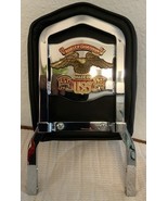 Harley Davidson Black Detachable Steel Chrome Sissy Bar Backrest Leather... - $204.22 CAD