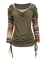 Women’s Green &amp; Boho Print Multicolor 2-in-1 Top XL - $20.57 CAD