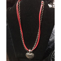 Barse Sterling Silver &amp; Leather Love Heart Necklace Sky - $77.22