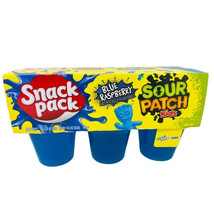 18 X Snack Pack Sour Patch Kids Blue Raspberry Flavored Juicy Gel 99g Each Cup - £22.42 GBP