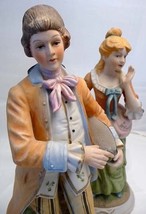 80s Elegant Victorian Couple Porcelain Signed Figurines - $88.90