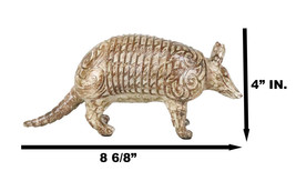 Western Rustic Texas Wild Mammal Armadillo In Tooled Faux Wood Finish Figurine - £21.57 GBP