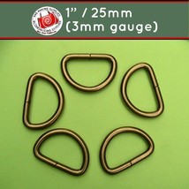 80 One Inch Antique Brass Unwelded D rings - 1 inch / 25 mm  - $12.84