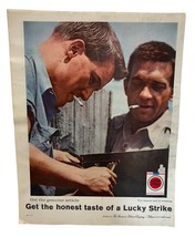 Lucky Strike Cigarettes Vintage 1958 Print Ad Honest Taste Smoking Tobacco - £13.33 GBP