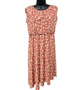 YawenDress Women Size X-Large Rust Floral Boho Summer  Lined Polyester A... - £14.27 GBP